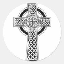 Celtic Cross 1 Round Stickers