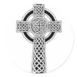 Celtic Cross 1 Round Stickers