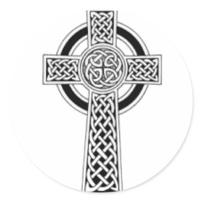 Celtic Cross 1 Round Stickers by fstasu60
