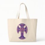 Celtic Cross 2 Purple Tote Bags
