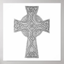 Celtic Cross 3 Black Print