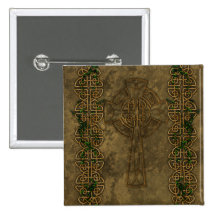 Celtic Cross and Celtic Knots Pinback Button
