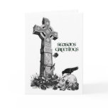 Celtic Cross and Raven Christmas Card