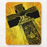 Celtic Cross Grunge Mouse Pad