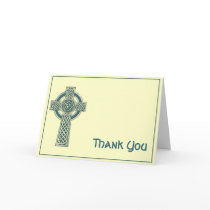 Celtic Cross in Teal and Mythic Ivory Greeting Cards