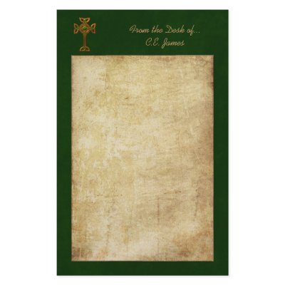 Celtic Cross & Parchment Stationery by TheGoldenShamrock