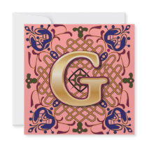 Celtic Design Letter G Personalized Invitation