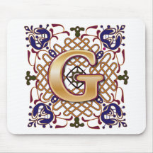 Celtic Design Letter G Mousepad