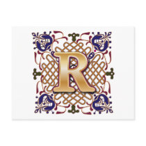 Celtic Design Letter R Postcard