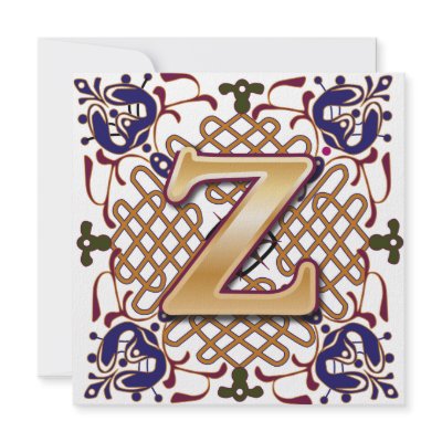 Celtic Design Letter Z Invitations by LetterPresstige