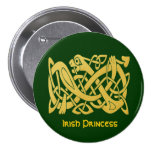 Celtic Golden Snake Green Irish Princess Pin