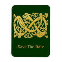 Celtic Golden Snake Green Save The Date Magnet