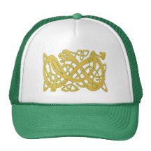 Celtic Golden Snake on a Mesh Hat