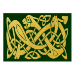 Celtic Golden Snake on Dark Green Business Card