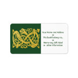 Celtic Golden Snake on Dark Green labels