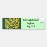 Celtic Golden Snake on Dark Green Wall or Auto Bumper Stickers