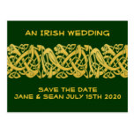 Celtic Golden Snake Save the Date Wedding Postcard