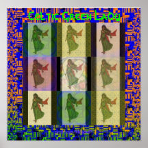 Celtic Green Lady Collage Poster