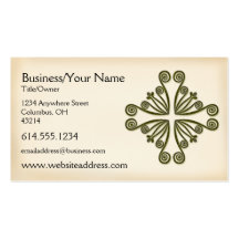 Celtic Green Scrolled Design :: Business Card