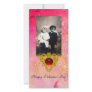 CELTIC HEART IN PINK, FUCHSIA GOLD SPARKLES PHOTO CARD TEMPLATE