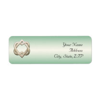 Celtic Hearts on Green Gradient Custom Return Address Label