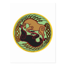 celtic horse yin yang post card