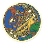 Celtic Hound & Bird Stickers, White