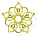 Celtic Knot 11 Gold Round Sticker