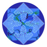 Celtic Knot 12 Blue Round Sticker