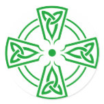 Celtic Knot 5 Green Round Sticker