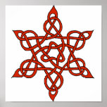 Celtic Knot 9 Red Posters