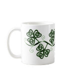 Celtic knot clover mug in black and green