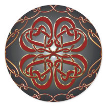 Celtic knot Hearts Round Sticker