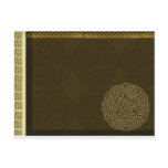 Celtic knot in dark brown with gold accent post card