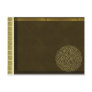 Celtic knot in dark brown with gold accent post card