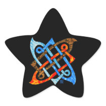 Celtic Knot of the Elements-Earth,Air,Fire,Water Star Stickers