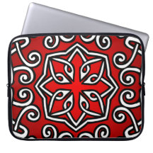 Celtic Knot Pattern in Red (Closeup) Laptop Computer Sleeves