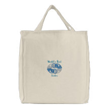 Celtic Knot - World's Best Sister - Blue Embroidered Bags