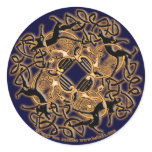 Celtic Knotwork Cat Stickers, Blue
