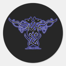 Celtic Knotwork Hound Stickers, Black
