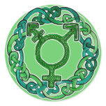 Celtic Knotwork Transgender Symbol Round Stickers
