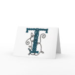 Celtic Letter T monogram card