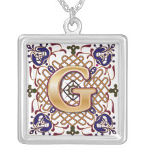 Celtic Monogram Letter G Jewelry