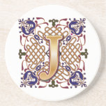 Celtic Monogram Letter J Beverage Coaster