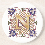 Celtic Monogram Letter N Drink Coasters