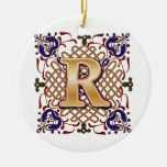 Celtic Monogram Letter R Ornament