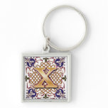 Celtic Monogram Letter X Keychain