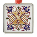 Celtic Monogram Letter X Christmas Tree Ornament