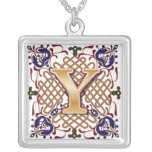Celtic Monogram Letter Y Necklace