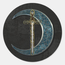 Celtic Moon And Sword Stickers